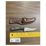 Schrade Hunting Knife & Sheath 'Guns & Ammo'