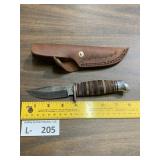 Damascus Style Knife & Sheath