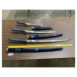 Set of 3 Blue Samurai Sword Set