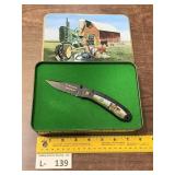 S&W Bulleseye John Deere Knife in Metal Tin