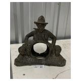 Metal Will Rogers Figural Mantel Clock Case