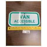 Metal 'Van Accessible' Sign