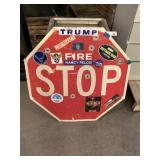 Retired Metal 'STOP' Sign w/Stickers