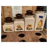 Vintage Ceramic Canister Set 'Merry Mushroom'