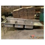 Commercial Stainless Steel 3 Compartment Sink