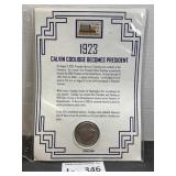 1923 Silver Peace Dollar Commemative Stamp Set