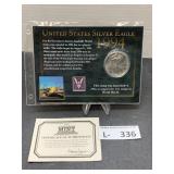 1994 Americal Silver Eagle w/Commemative Stamp