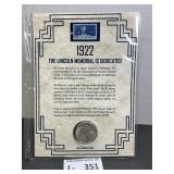 1922 Silver Peace Dollar Commemative Stamp Set