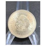 1948 Mexico 5 Pesos Silver Coin (stock pic)