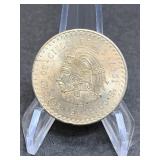 1947 Mexico 5 Pesos Silver Coin (stock pic)