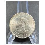 1948 Mexico 5 Pesos Silver Coin (stock pic)