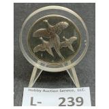 1970 Silver Round Ringnecked Pheasants #3