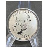 2019 NRA Whitetail Deer 1 Troy Ounce Fine Silver