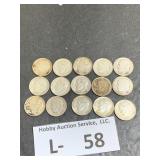 (15) Roosevelt Silver Dimes