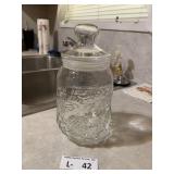 Vintage Glass Santa Canister Jar