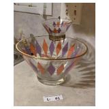 Vintage MCM Anchor Hocking Harlequin Chip & Dip