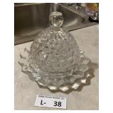 Fostoria American Clear Round Covered Butter Dish