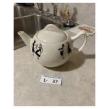 Vintage W.S. George Black Silhouette Teapot