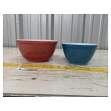 (2) Vintage Primary Color Pyrex Bowls