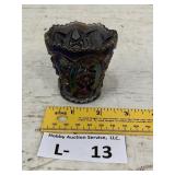 Vintage Purple Carnival Glass Toothpick Holder