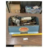 Vintage Metal Tool Box & Tools