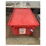 Plastic Storage Tote - RED