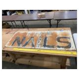 Vintage Metal Advertisement Sign "Kare Nails"
