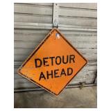Retired Road Sign " DETOUR AHEAD"