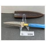 Damascus Style Boot Knife & Sheath