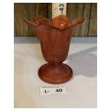 Vintage Amberina or Persimmon Orange Glass Vase