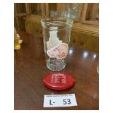VIntage Arkansas Razorback Glass & Coin Holder