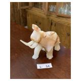 Vintage Banded Marble or Onyx Elephant Figurine