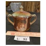 Vtg Marigold Carnival Glass Sugar Bowl