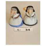 1980s Ceramic 'Kitchen Witch' Salt & Pepper Shaker