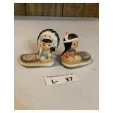 Vintage MCM Ceramic Native American Shakers