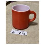 Vintage Red Milk Glass Coffee Mug