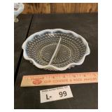 Moonstone Hobnail Divided Dish Opalescent