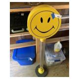 Yellow Smiley Face Blow Mold Bank