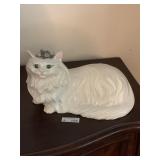 Ceramic White Persian Cat Figurine