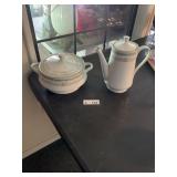 Roseville Covered Dish & Coffee Pot