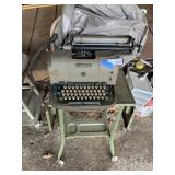 Antique Underwood Typewriter & Metal Stand