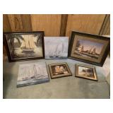 (6) Wall Art - Sail Boats