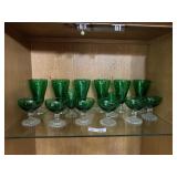 Anchor Hocking Forest Green 'Bubble' Foot Glasses