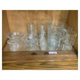 Cut Glass Pitcher, Glasses, etc