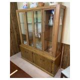 Wood China Cabinet approx 60 x 19 x 73