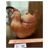 Vintage FAPCO MCM Ceramic Hen & Chick Cookie Jar