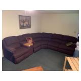 Sectional Sofa w/Built in Recliners & Hide-A-Bed