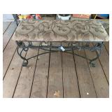 Wrought Iron Base Padded Bench