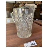 Anchor Hocking Starburst Medallion Glass Pitcher