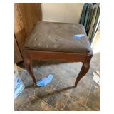 Wood Stool w/Storage